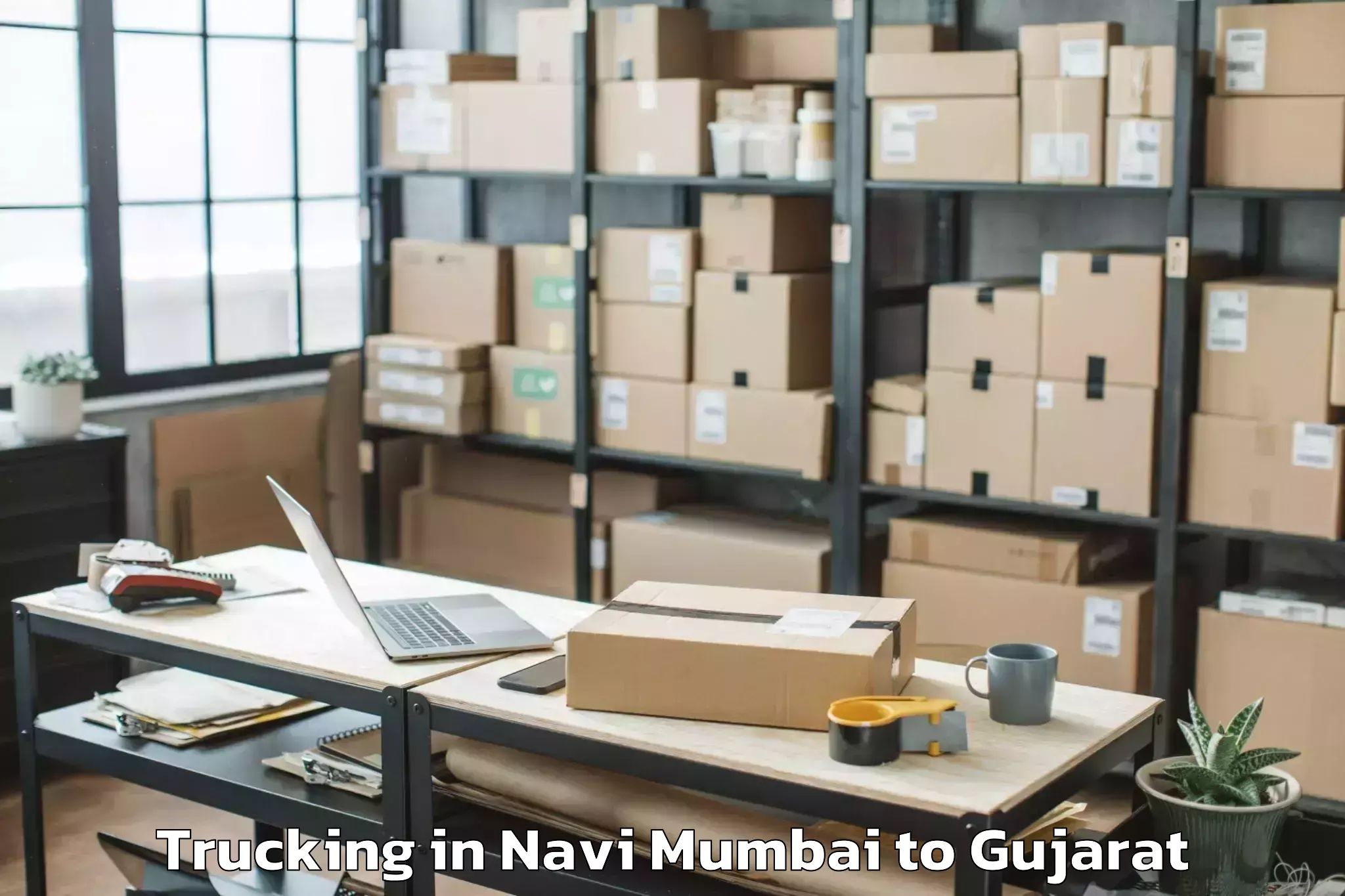 Reliable Navi Mumbai to Kadi Trucking